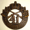 MM138 - 41st Brockville Rifles Cap / Collar Badge